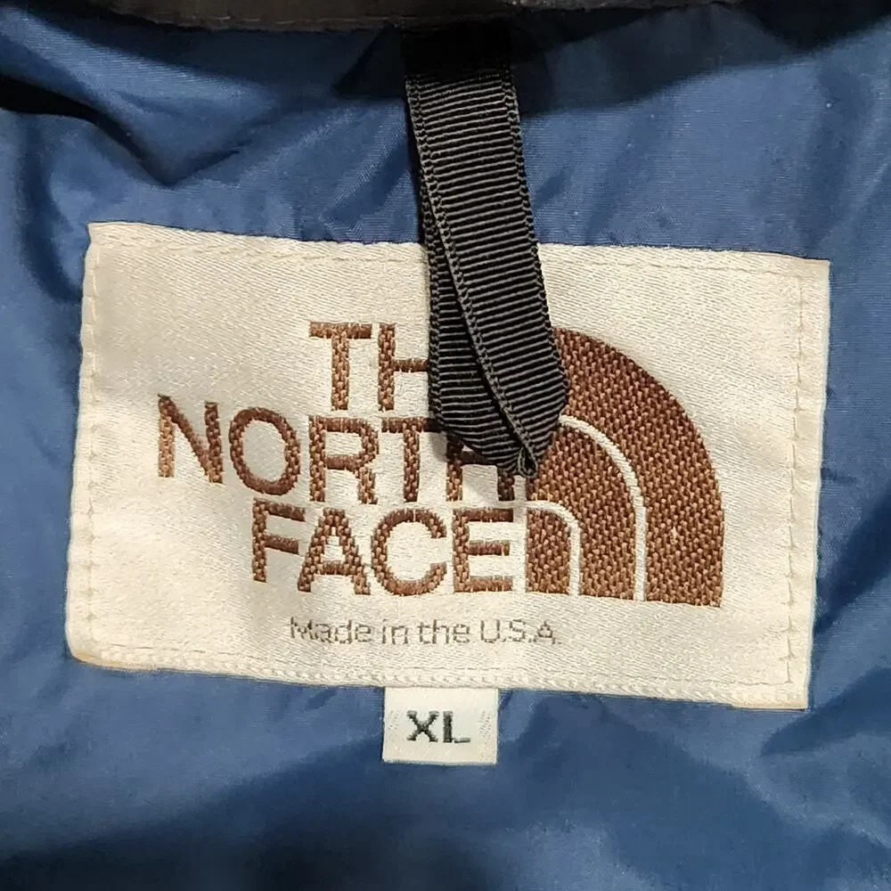 VTG 80s The North Face Mens XL Brown Label‎ USA Made Goose Down Puffer Jacket
